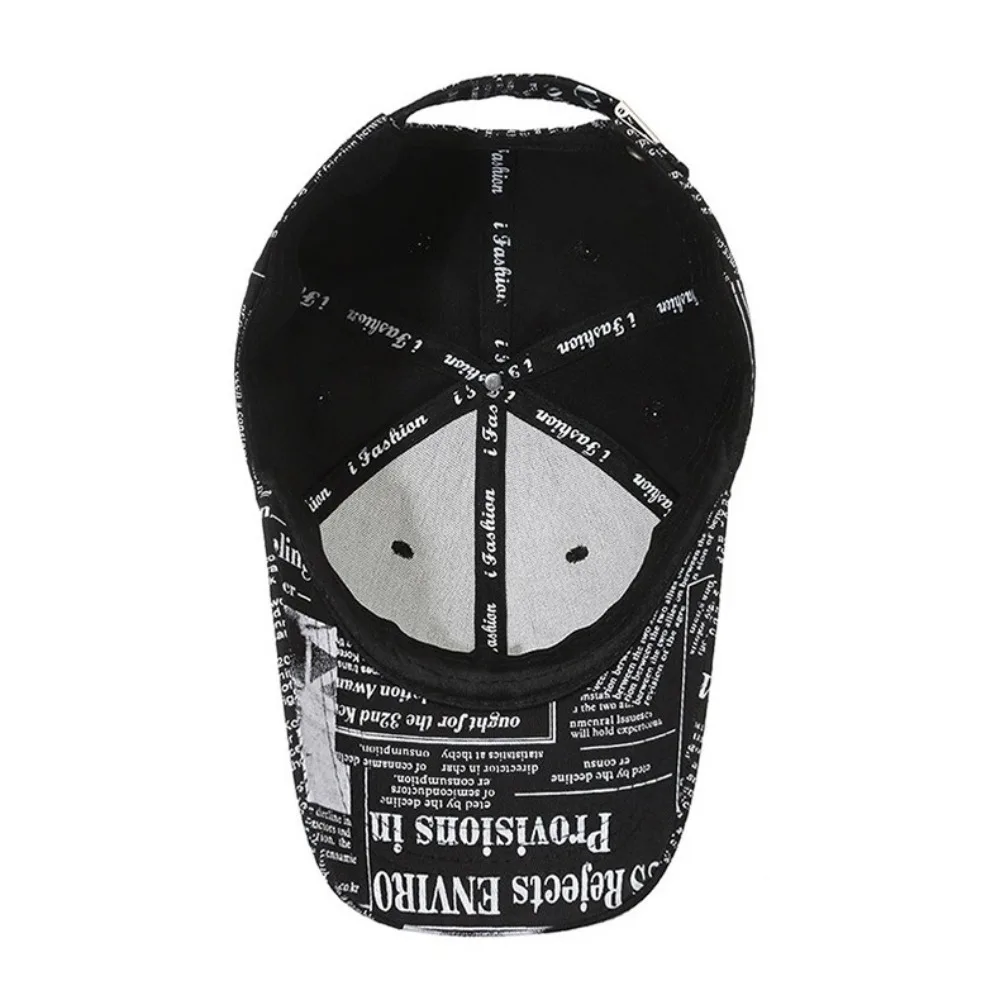 Letter Print Baseball Cap Breathable Adjustable Unisex Sun Protection Snapback Hat Men