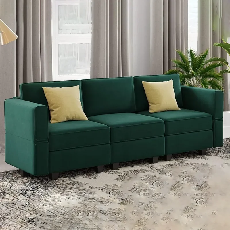 

Couch Modular Sofa With Storage Seats Velvet 3 Seater Recliner Sleeper Daybed Modern Sofa Green Living Room Sofa Set Furniture