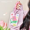 Ins Style Tulip Card Set Cute Elastic Rope Student School Card Bus Meal Card Protection Set Key Chain Work Card ID Set 1