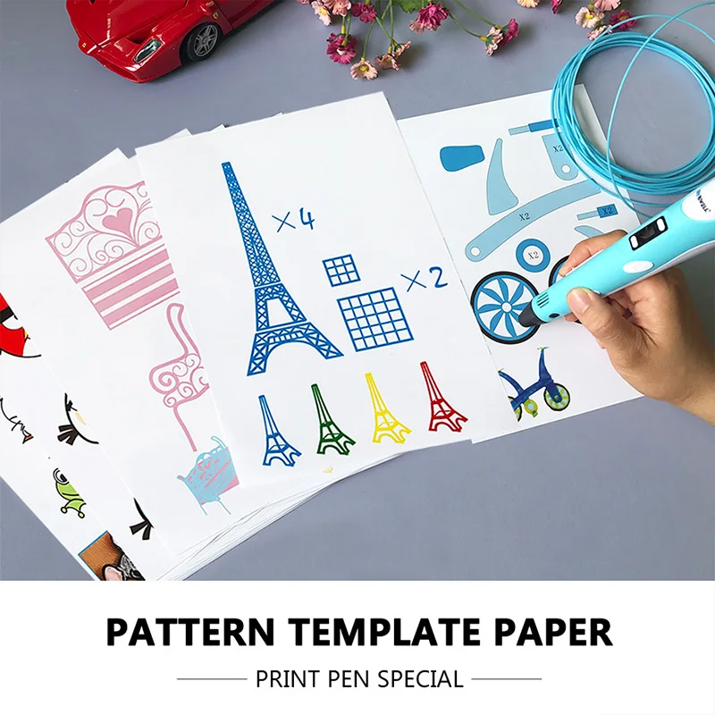 3D Pen Graffiti Board Template Copy Board 20 Random Patterns,PLA, ABS, Filamentl 1.75mm 20Colors 200M