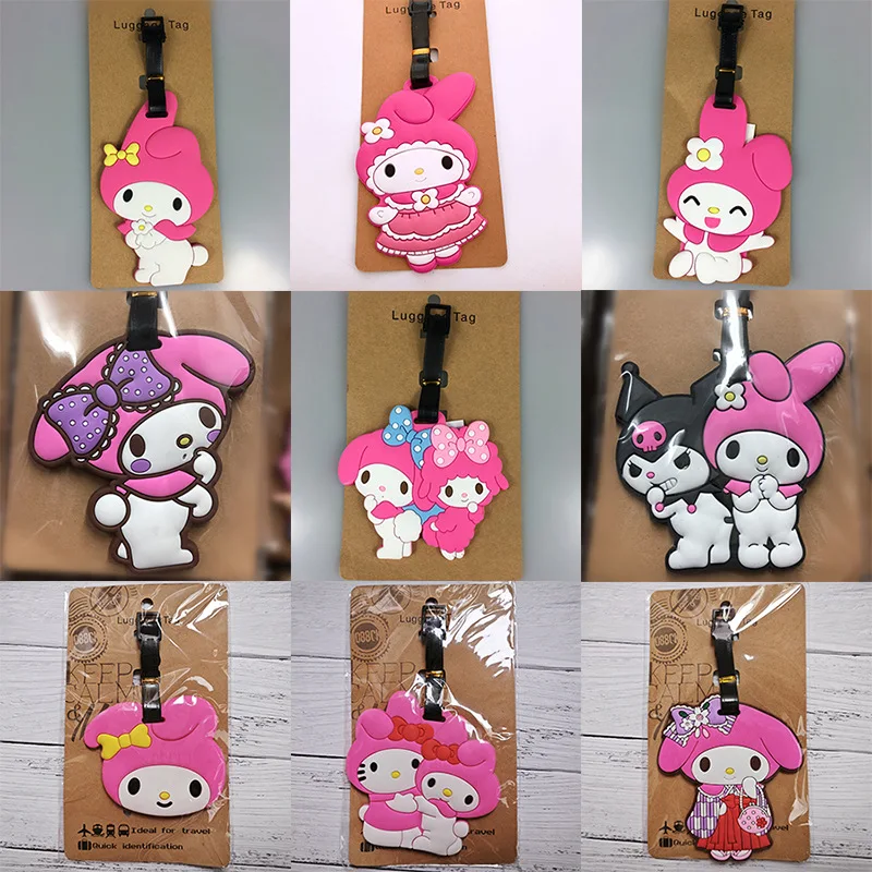 

Cartoon Cute Sanrio Kuromi My Melody Luggage Tag Anime Kuromi Boarding Luggage Bag Mini Hanger Tag Travel Registration Signboard