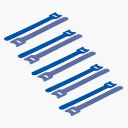 Versatile Reusable Nylon Cable Organizer with Self - Adhesive Straps - 100Pcs (Blue)