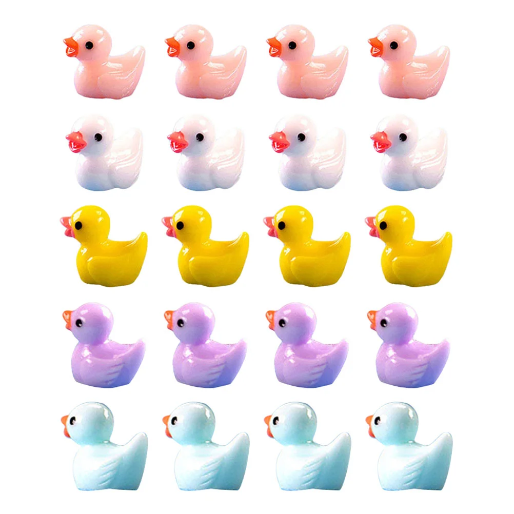 

50 Pcs Tiny Ducks Artificial Miniatures Bonsai Resin Charm Accessories Mini Ducksation Desktop Charms