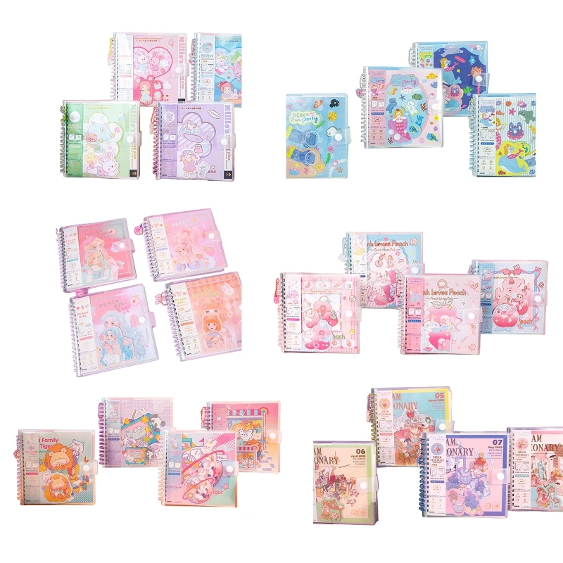 

XXUD Cartoon Small Memo Book Ink-proof 96 Sheets Stationery for Kid Party 4PCS