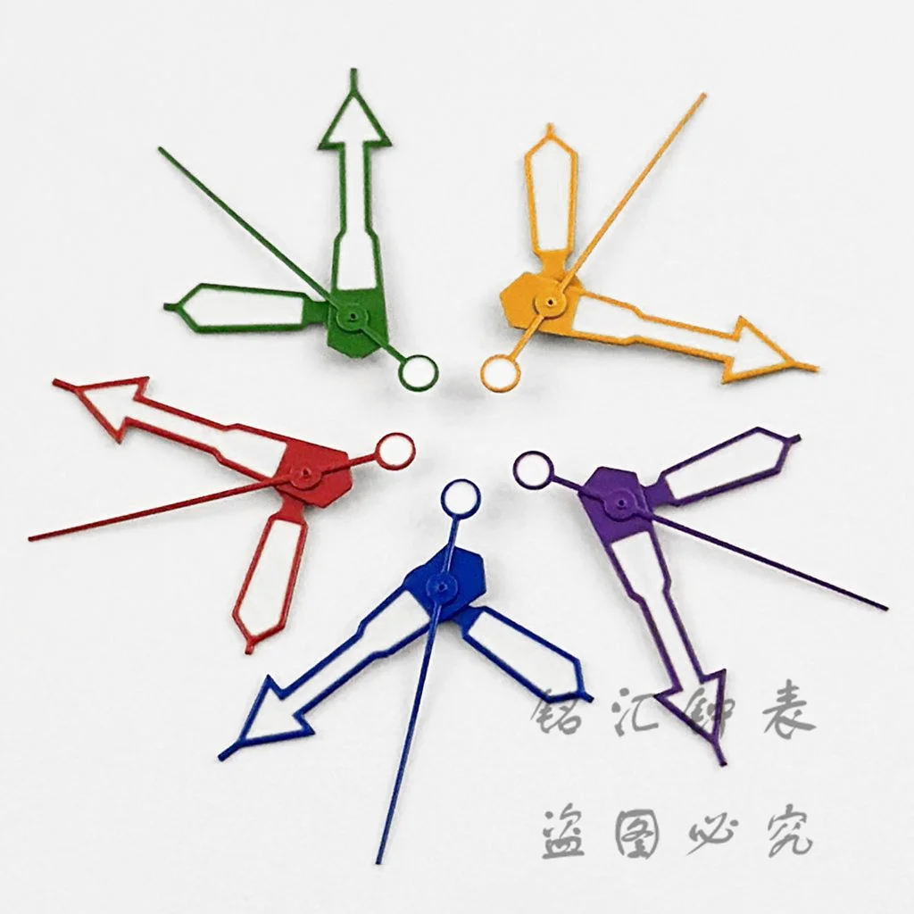Watch Accessories NH35 Hands Green Red Silver Gold Blue Purple Orange Watch Hands Green Luminous For NH35/NH36/4R/7S Movement Watches Pointers