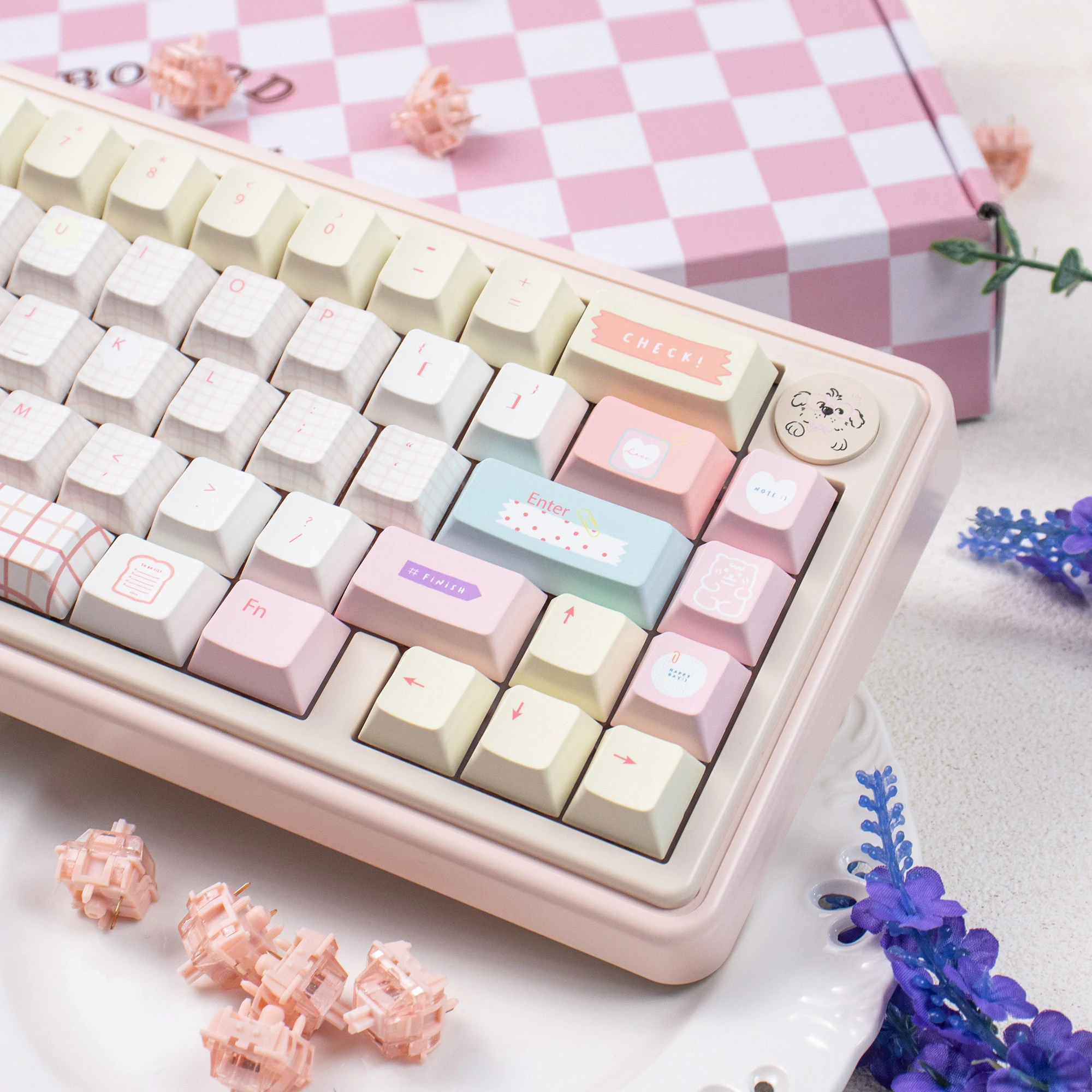 UR65 기계식 키보드 키트 트라이 모드 RGB QMK VIA 베어본 귀여운 키보드 선물 DIY 기계식 키보드