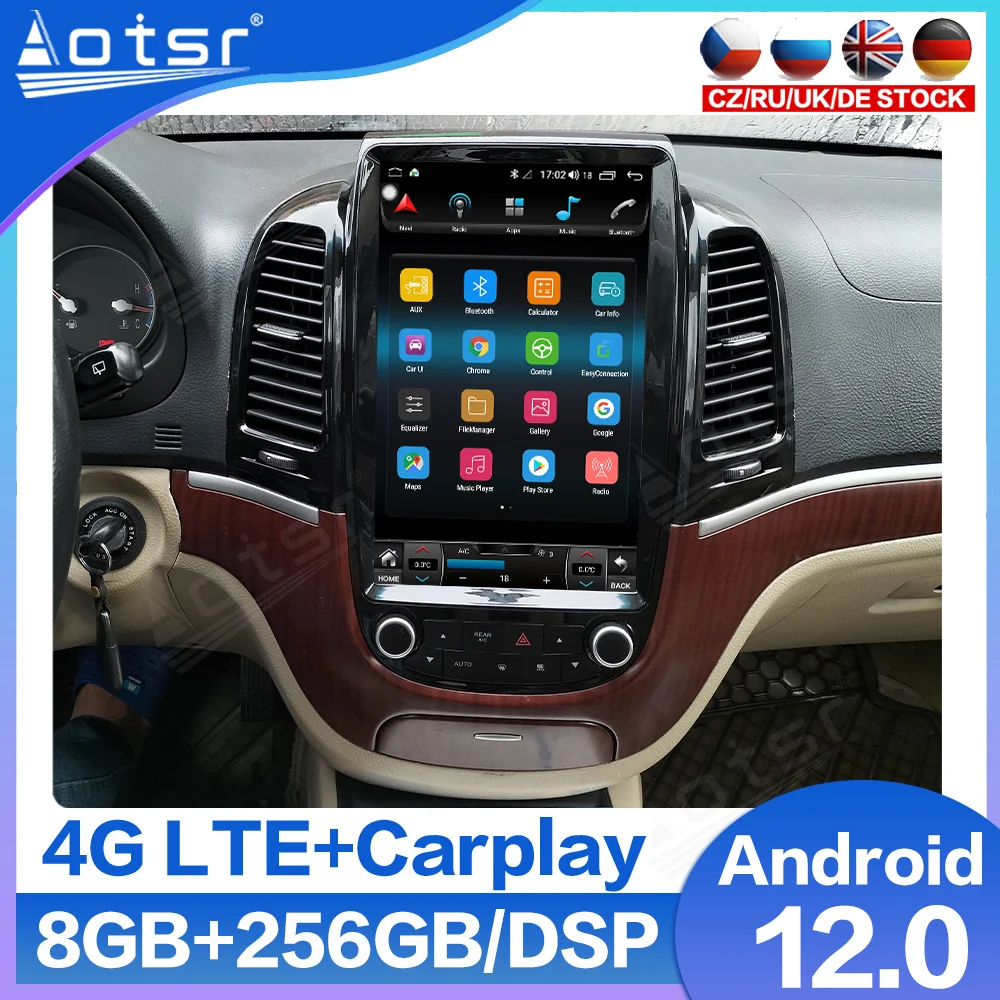 

12.1" Tesla Style For Hyundai Santa Fe 2006 - 2012 Android Auto Car Radio GPS Navigation Multimedia Player DSP Stereo Head Unit