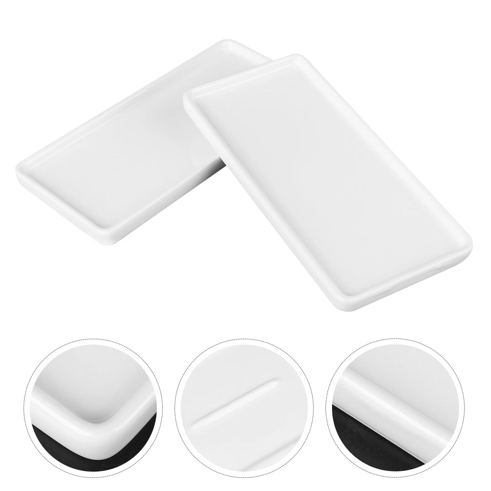 Ceramic Tray White Rectangular Platter Porcelain Storage Serving Plate Pottery Holder Bathroom Kitchen Storage jewelry tray