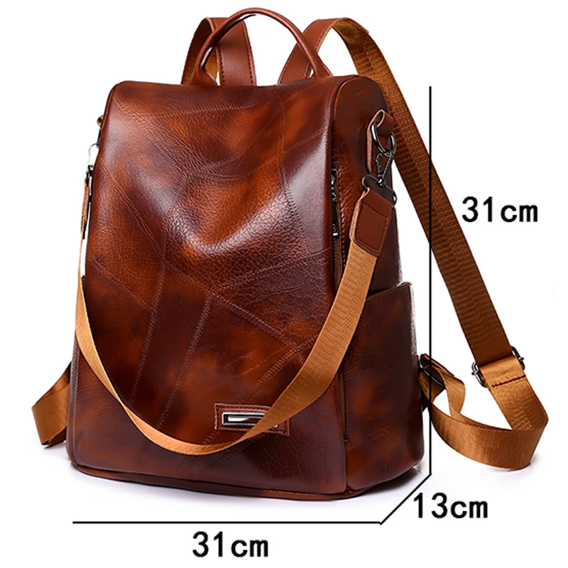 2023New High Quality Leather Ladies Backpack Luxury Designer Women Shoulder Bag Girls School Bag Solid Color Anti Theft Backpack