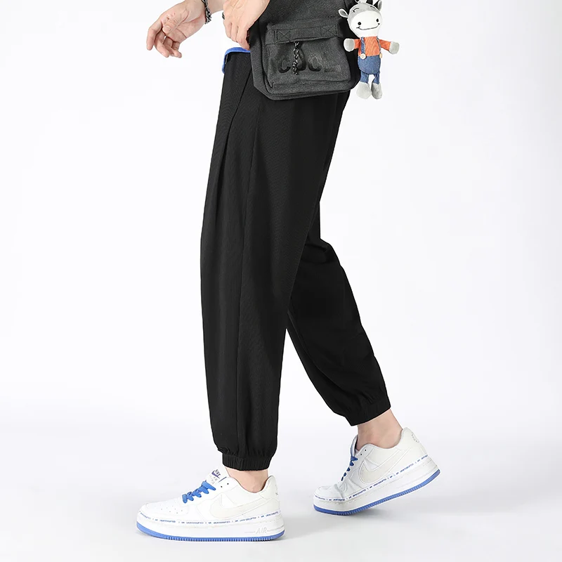 New Ultra-thin Men Fashionable Trendy Ice Silk Pants Comfortable High Elasticity Breathable Summer Outdoor Sports Fitness Pants 4