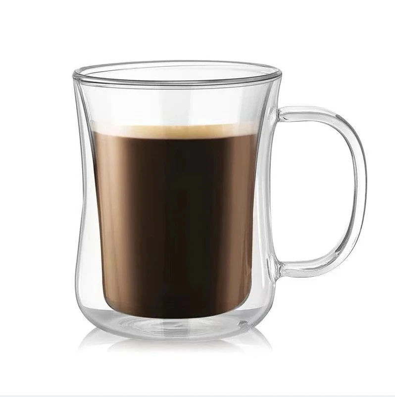 Glass Coffee Mug Double Wall Transparent  400ml Glass Double Wall Coffee  Mug - Glass - Aliexpress