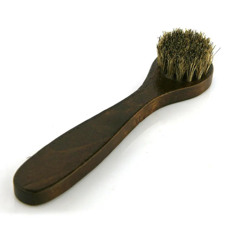 1Pcs Round Head Horse Hair Shoe Brush Leather Cleaning Brush Long-handled Brush For Cleaning Shoes Soft Sneaker Brush Slippers 2
