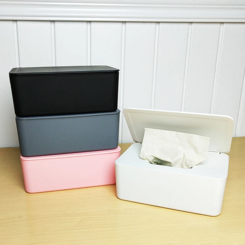 Dustproof Wet Tissue Box With Lid Baby Nappy Wet Tissue Storage Holder Dispenser For Home Car Office Paper Organizer