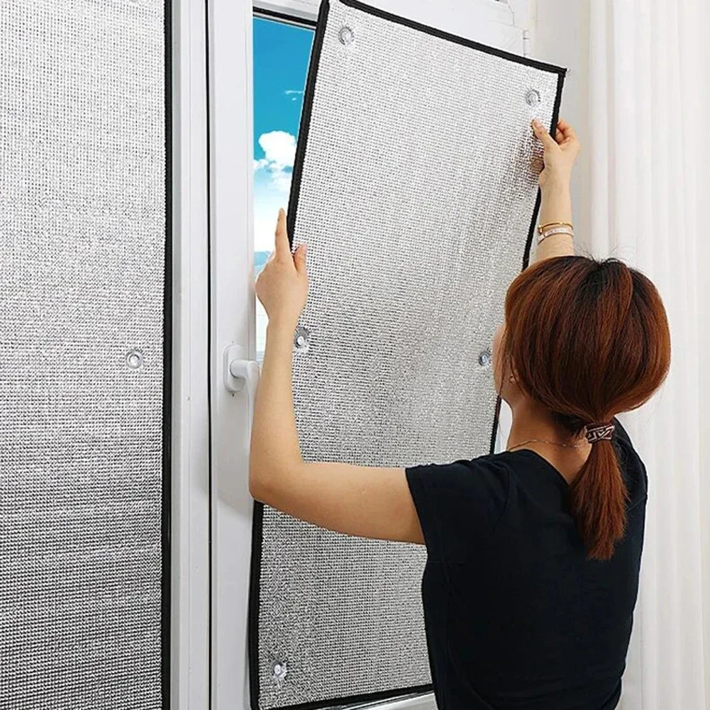 Window film 1pcs Window Film Blackout Aluminum Foil Double Layer UV Block Privacy Window Films Glass Sunshading Board Home Film
