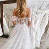 2025 Graceful A Line Women's Wedding Dresses Sexy Off The Shoulder Customized Bride Gowns Lace Appliques Backless Robe De Mariée 2
