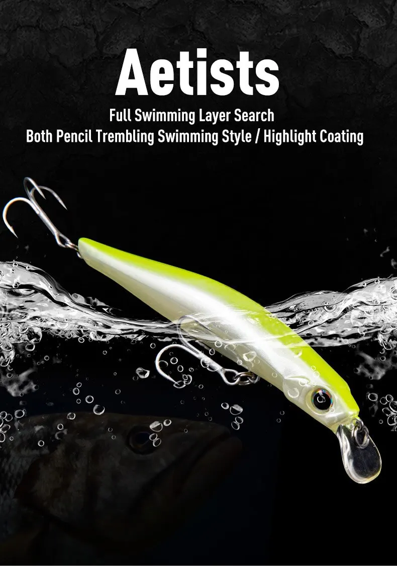 Künstler FR Silence Sinking Minnow Angelköder 80 mm 105 mm Jerkbaits Gute Action-Wobbler Hochwertige harte Köder Wolfsbarsch – Detail 1
