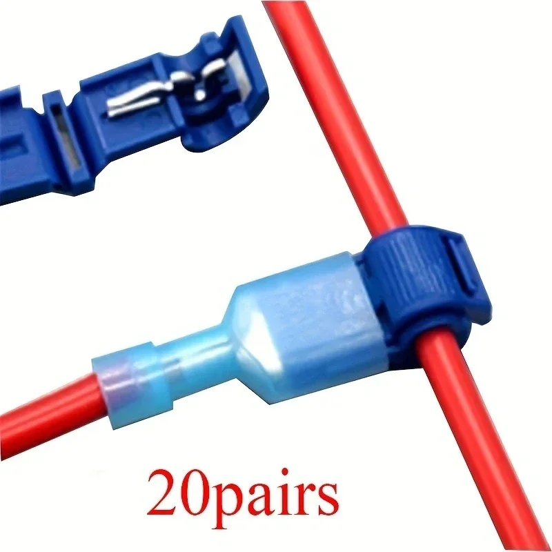 20Pairs Electrical Connectors, Quick Snap Splice Lock Wire Terminals Crimp