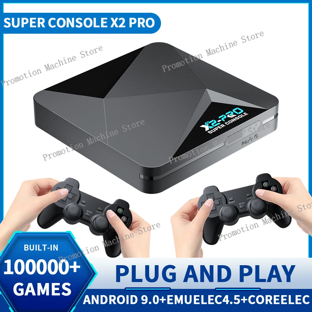 KINHANK 슈퍼 콘솔 X2 Pro 게임 박스 레트로 비디오 게임 콘솔 TV 박스 100000   PSP/PS1/Sega Saturn/DC/N64 게임패드용 비디오 게임