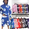 DENIM TEARS Fashion New Men's Women's Same Kapok Foam Printing Loose Velvet Hooded Sweater Trousers Set 1