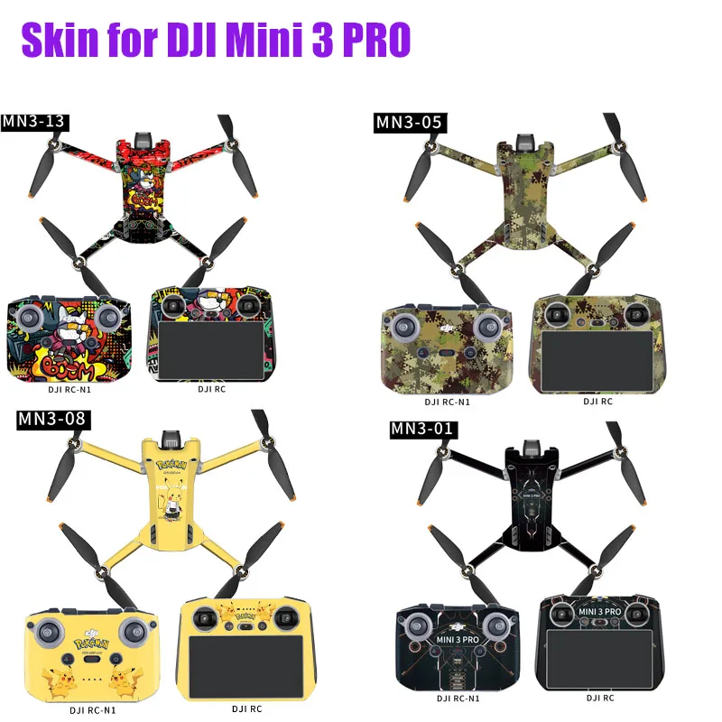 RC-N1-06-Autocollants Pour Drone Mini 3 Pro, Film De Protection Étanche  Pour Télécommande, Peau Complète Pour