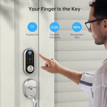Smart Fingerprint Door Lock with Keypad & App Control, Bluetooth Keyless Entry for Home Security 2