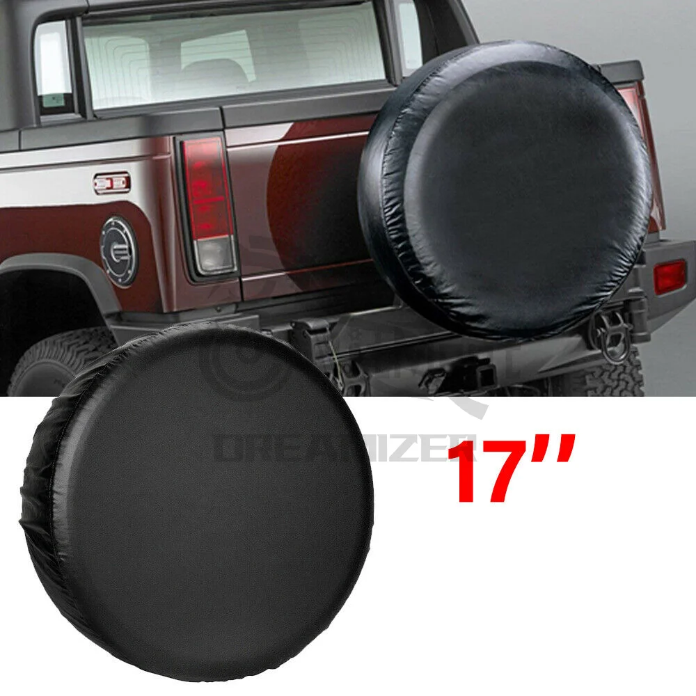 

17" Car SUV Spare Tire Cover Wheel Black Protection 31" 32'' 33'' For Universal Summer Winter Protector Tire Storage Bag