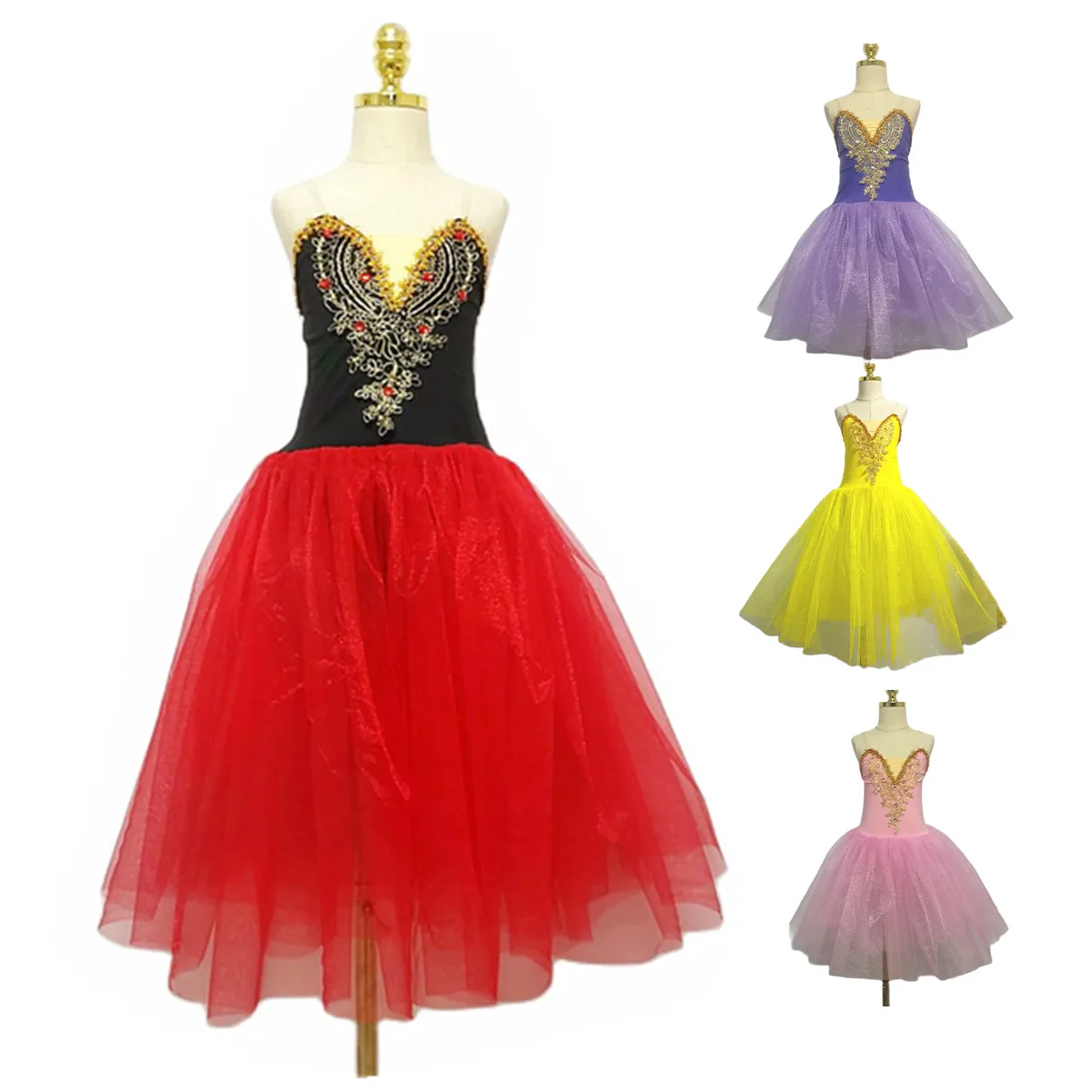 

Ballet Dance Dress Long Skirt Modern Dance Wear Sling Girls Professional Performance Costumes