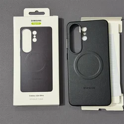 Leather Magnetic Phone Case with Magsafe Wireless Charging Compatibility - S26 (Black)