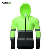 WOSAWE – veste de cyclisme réfléchissante ultralégère à capuche pour hommes, maillot à manches longues, coupe-vent imperméable pour faire du vélo en vtt