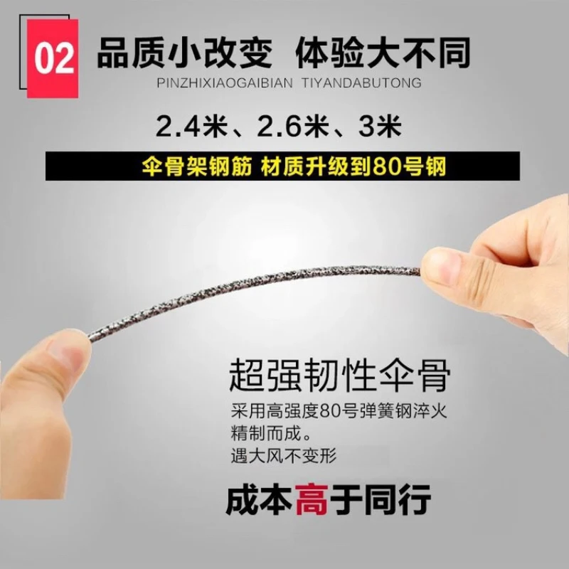 Beach Umbrella 2.4M Factory Outdoor Advertising Stall Sun Protection 48-Inch without base