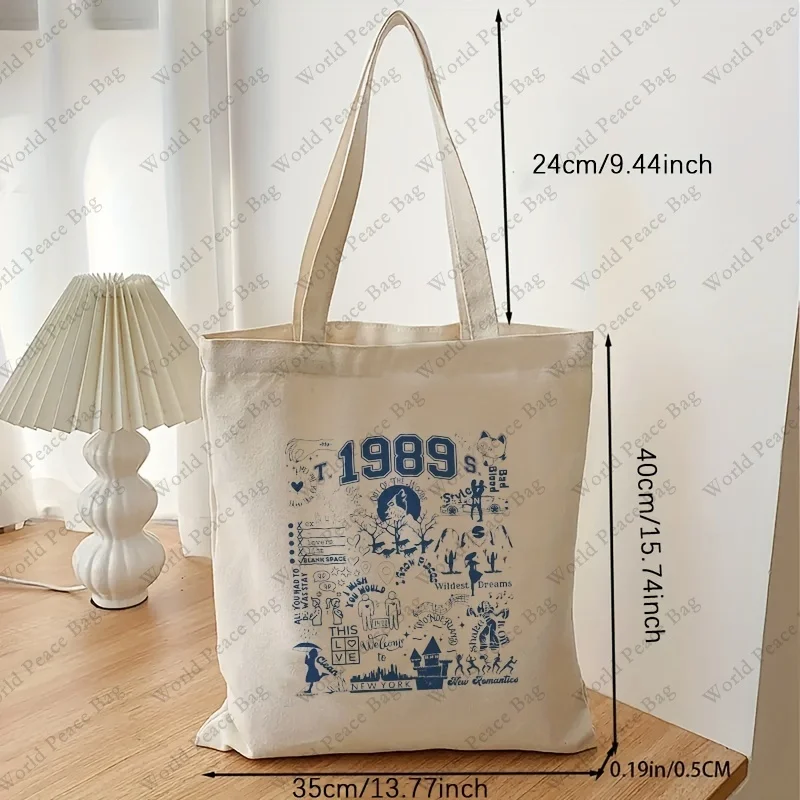 Taylor Swift 1989 グッズ　トートバッグ　タオル 1pc 1989 pattern Canvas Shopping Bag, TS Merch Portable