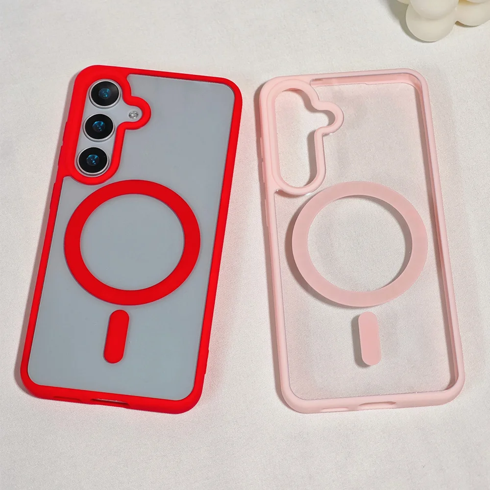 Frosted Magnetic Phone Case for Samsung Galaxy S26 Ultra S25 Edge S24 S23 FE S22 Plus for Magsafe A57 A37 A17 A07 A56 A36 Cover