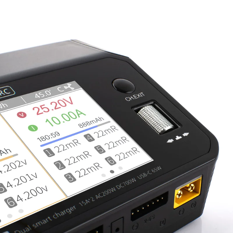 ToolkitRC M6DAC 7,4 В Lipo зарядное устройство, двухканальная радиоуправляемая модель, интеллектуальное сбалансированное зарядное устройство для 1-6S LiHV NiMh аккумулятора thumbnail 6