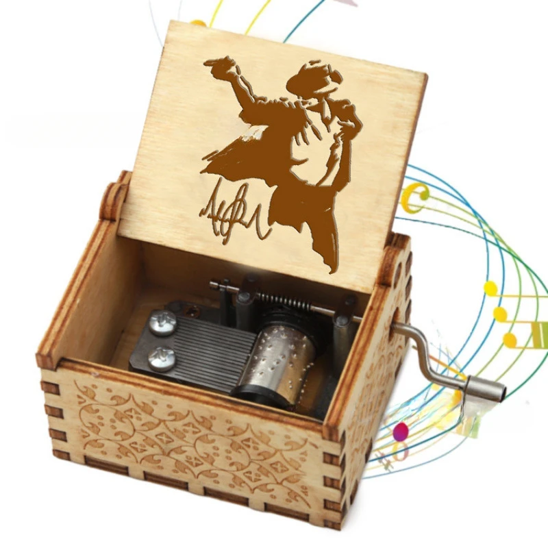 Theme Music Box Christmas Character Anime Movie Boy Toy Hand Crank Decoration Cartoon Wooden Jewelry Holiday Birthday Gift 2