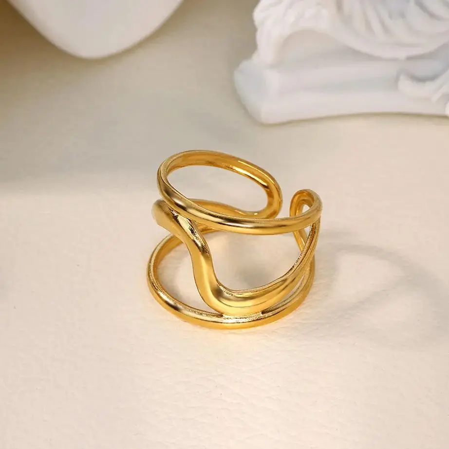Hollow Irregular Minimalist Rings for Women Wedding Anniversary Gift