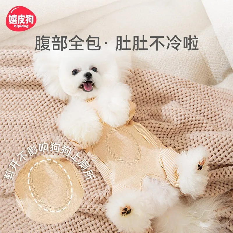 

Belly dog clothes autumn and winter teddy bear-Pomeranian small dog four-legged clothing spring and autumn