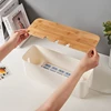 Cable Management Box Bamboo Cover Wire Junction Board Storage Box Hide Wires Power Strips Desk Computer Cable Organizer Box 6