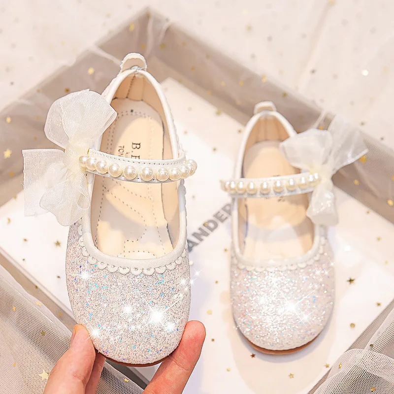 ตัวเลือกสินค้า สาวOxfords Blingรองเท้าฤดูใบไม้ผลิฤดูใบไม้ร่วงเด็กโรงเรียนเต้นรํารองเท้าPearl Beadingsสาวใหญ่นุ่มรองเท้าหนังPUสีชมพู,สีเบจ