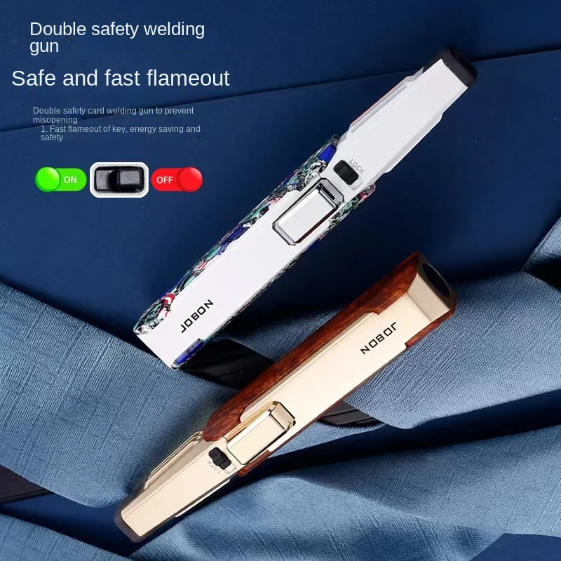 Description Picture 5 of itemNew style kitchen outdoor barbecue metal windproof cigar large jet flame lighter turbine torch gas lighter men's gift