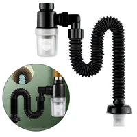 Universal Kitchen Sink Drain Anti Clogging Telescopic Flexible Sink Drain Home Sink Hose Washbasin Pipeline for Bathroom Sink 1