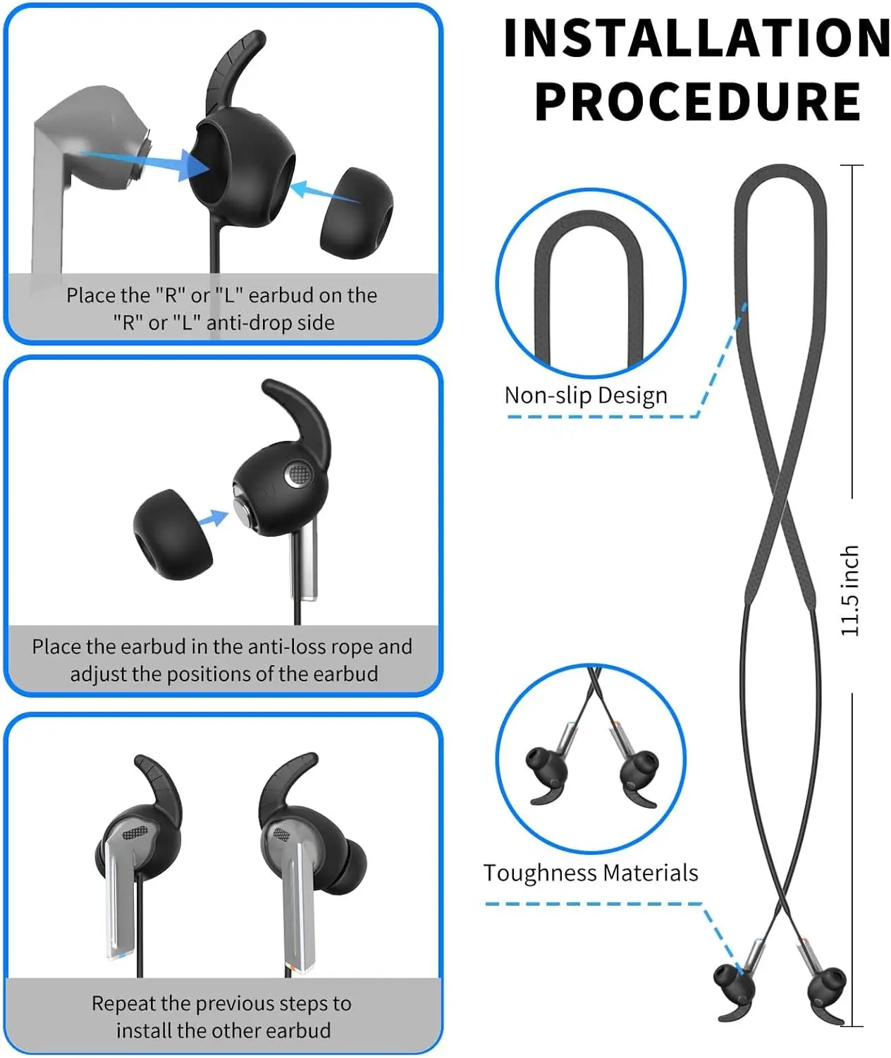 Ear Hook For Samsung Galaxy Buds 3 3Pro Galaxy Buds 2 2Pro FE Earbuds Eartips Anti-Lost Lanyard Earhook Ear Tips Accessories