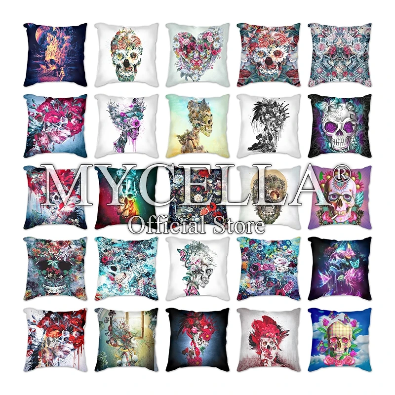 

Роскошная декоративная подушка QUEEN OF SKULLS в виде цветов, размеры 45*45