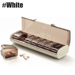 Enhanced 7 - Day Large Pill Organizer and Supplement Storage Box (White)