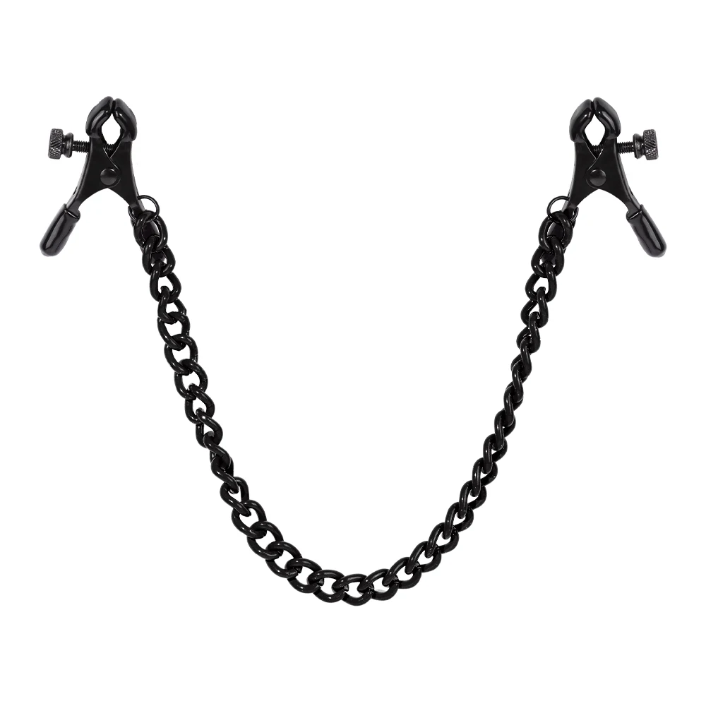 Adjustable Nipple Clamps with Chain Novelties Nipple Play for Women Sex Toys Black Japanese Clover Clamp