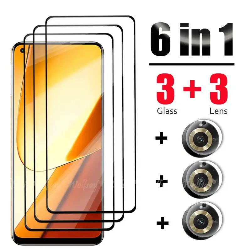 6 In 1 Per Realme 11 Glass Tempered Glass Realme 11 Glass Full Cover Screen Protector Camera Film Realme 11 10 Pro