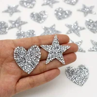Buy 10pcs Sparkling Rhinestone Five-pointed Star Pattern Clothes Patches Fashion Sequined  Appliques Bling Iron-on Patches Online - Image 2