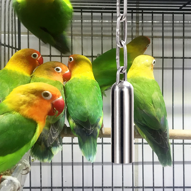 Papagei Glocke Spielzeug Edelstahl Haustier Sound Spielzeug Psittaciformes Knachen Geige Mit Training Spielen Vogel Käfig Dekoration Hängen Glocke – Detail 8