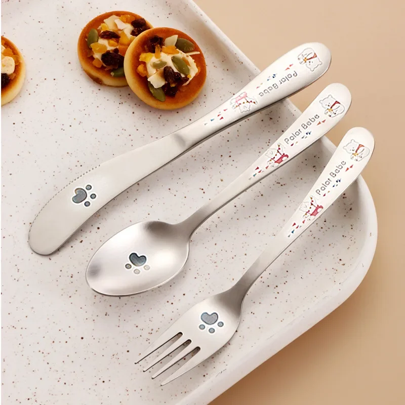 

Children 304 Stainless Steel Western Cutlery Steak Table Knife Baby Fork Home Fork Spoon Western Knife and Fork Set