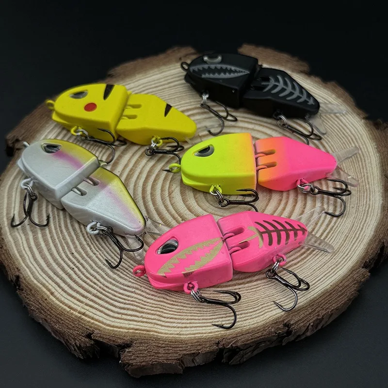 Swimbaits 6cm 6.5g MM60 Slow Sinking Diving 2Segment Fishing Lures Crankbait Small Multi Jointed Bait Bass
