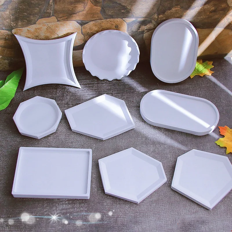 Coaster Mold Oval Tray Dish Resin Mold rectangle Irregular Jewelry Candle Storage Epoxy Resin Casting Plaster